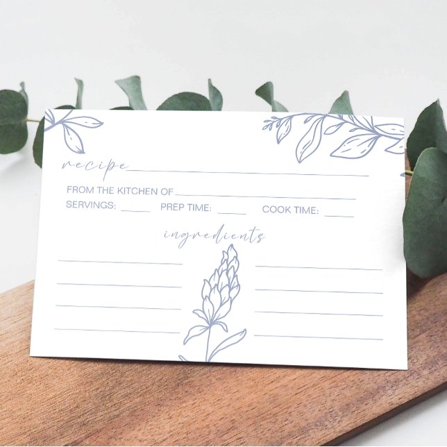 Periwinkle Flowers Wedding Recipe Card (Creator Uploaded)