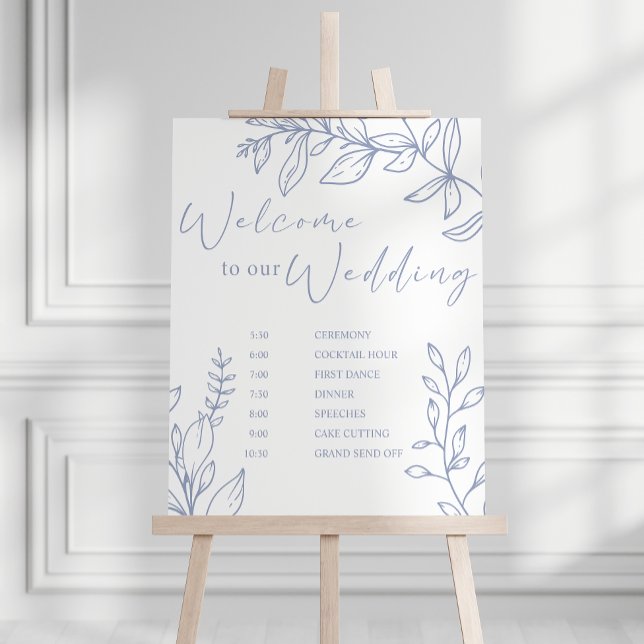 Periwinkle Flowers Wedding Schedule Poster (Creator Uploaded)