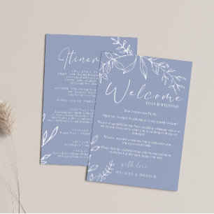 Periwinkle Flowers Welcome Letter & Itinerary Card