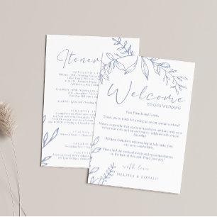 Periwinkle Flowers Welcome Letter & Itinerary Card