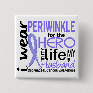 Periwinkle For Hero 2 Husband Oesophageal Cancer 15 Cm Square Badge