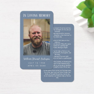 Periwinkle Funeral Memorial Prayer Photo Card