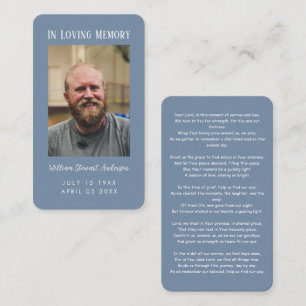 Periwinkle Funeral Memorial Prayer Photo Card