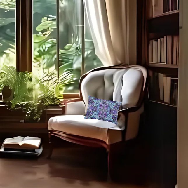 Periwinkle Garden Lumbar Decorative Cushion (Creator Uploaded)
