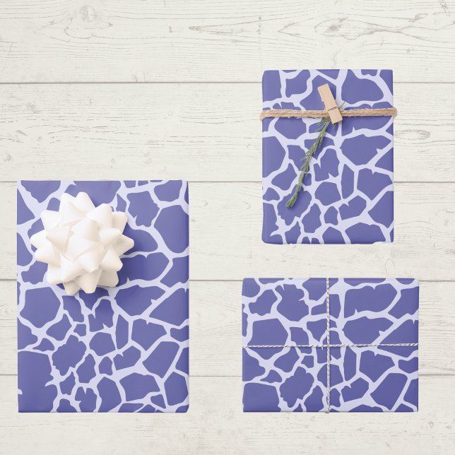 Periwinkle Giraffe Print Wrapping Paper Sheet (Creator Uploaded)