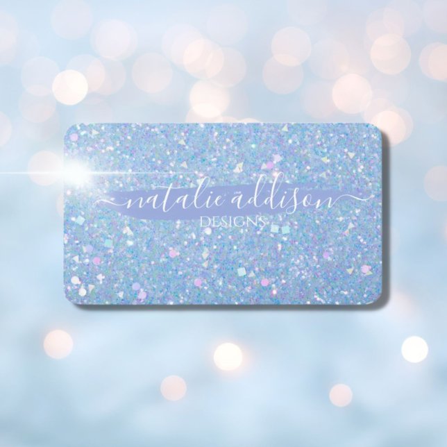 Periwinkle Glitter Personalizable Business Cards (Creator Uploaded)