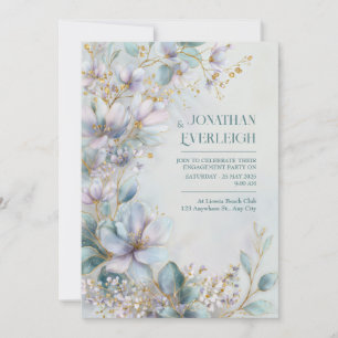 Periwinkle Gold Filament Ethereal Botanical Invitation