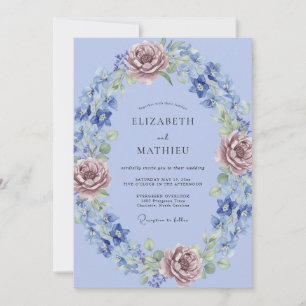 Periwinkle Graceful Meadow Wedding Invitation
