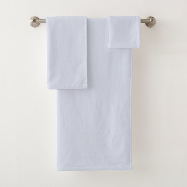 Periwinkle Grey Soft Pale White Pastel Solid Colou Bath Towel Set (Insitu)