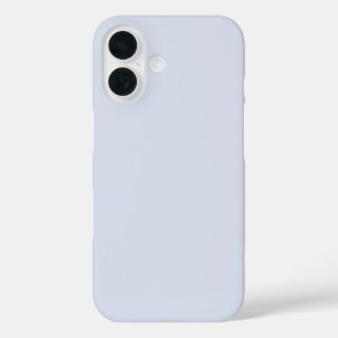 Periwinkle Grey Soft Pale White Pastel Solid Colou iPhone 16 Case