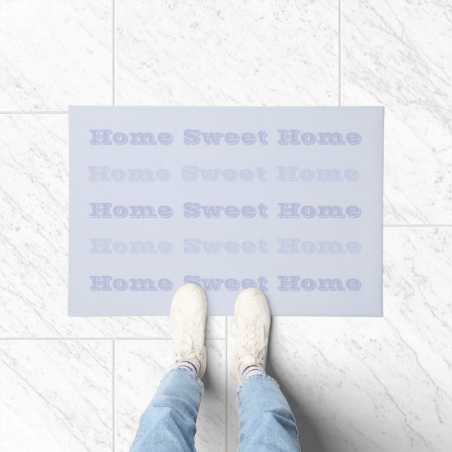 Periwinkle Grey Soft Pale White Pastel Solid Colou Doormat (Indoor)