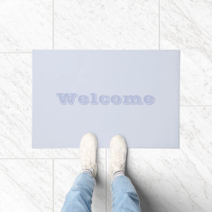 Periwinkle Grey Soft Pale White Pastel Solid Colou Doormat