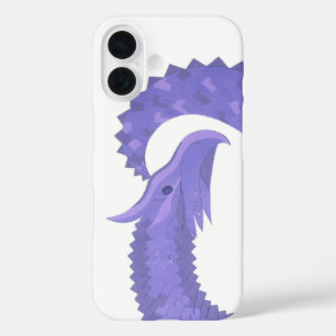 Periwinkle heart dragon on white iPhone 16 case