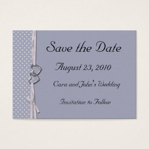 Periwinkle Hearts Save the Date Card