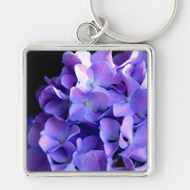 Periwinkle Hydrangea Key Ring (Front)