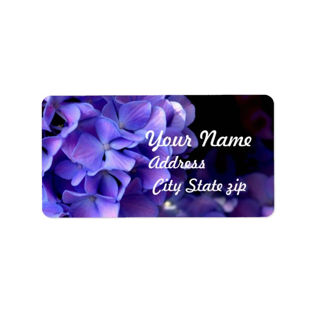 Periwinkle Hydrangea Wedding collection Label (Front)