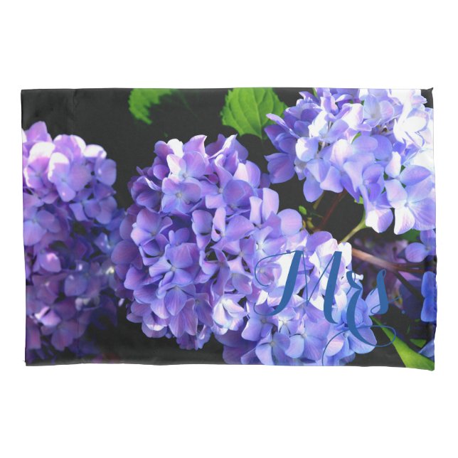 Periwinkle Hydrangeas Pillowcase (Front)