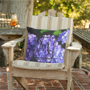 Periwinkle hydrangeas purple blue flower floral cushion