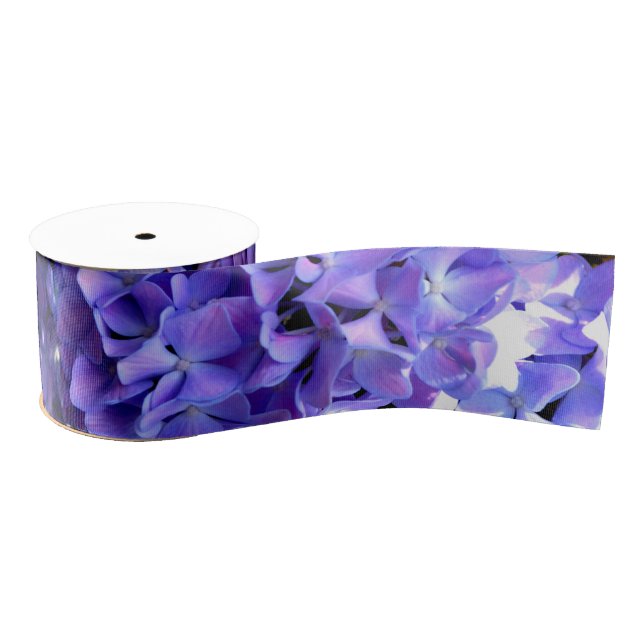 Periwinkle hydrangeas purple flowers blue flowers grosgrain ribbon (Spool)