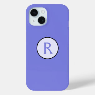 Periwinkle Initial iPhone 15 Case