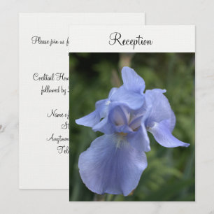 Periwinkle Iris Floral Wedding Reception Invitation