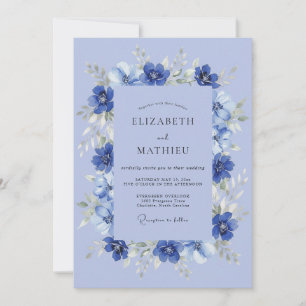 Periwinkle Luminous Botanical Wedding Invitation