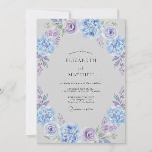 Periwinkle Lush Watercolor Wedding Invitation