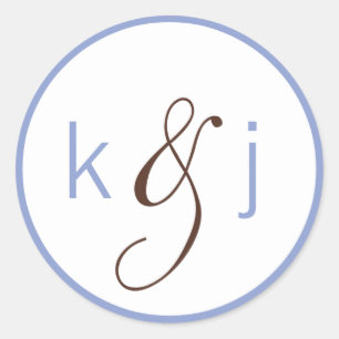 Periwinkle Monogram Stickers