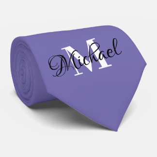 Periwinkle Monogramed Necktie