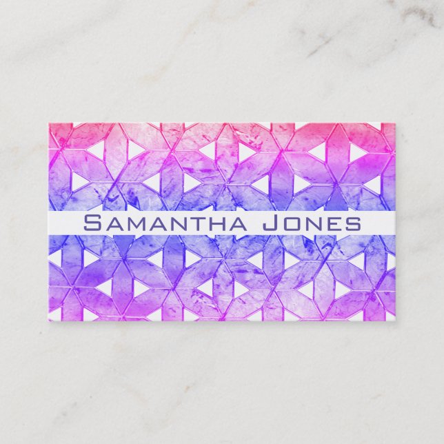 Periwinkle Mosaic Flower-of-Life Business Card (Front)