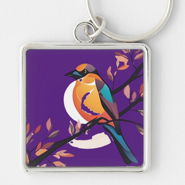 Periwinkle Pelican Bauble Key Ring (Front)