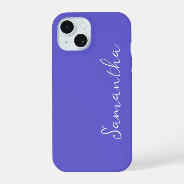 Periwinkle Personalised iPhone 15 Case (Back)