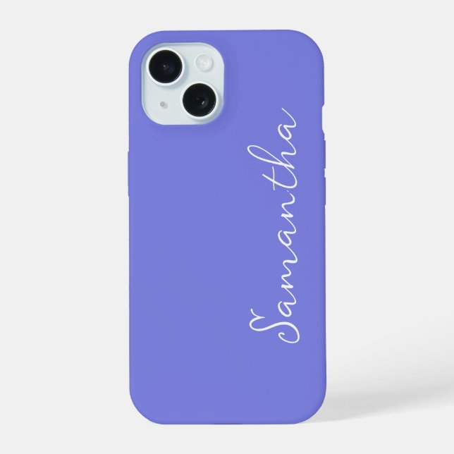 Periwinkle Personalised iPhone 15 Case (Back)