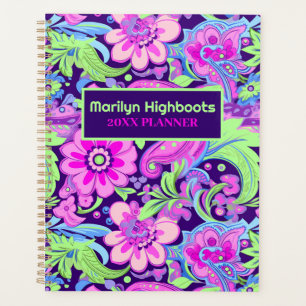 Periwinkle, Pink, and Lime Retro Planner