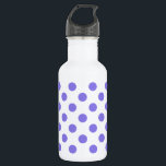 Periwinkle polka dots 532 ml water bottle<br><div class="desc">Periwinkle polka dots on white background</div>