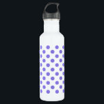 Periwinkle polka dots 710 ml water bottle<br><div class="desc">Periwinkle polka dots on white background</div>