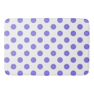 Periwinkle polka dots bath mat