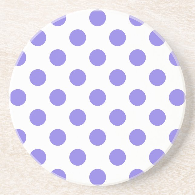 Periwinkle polka dots coaster (Front)