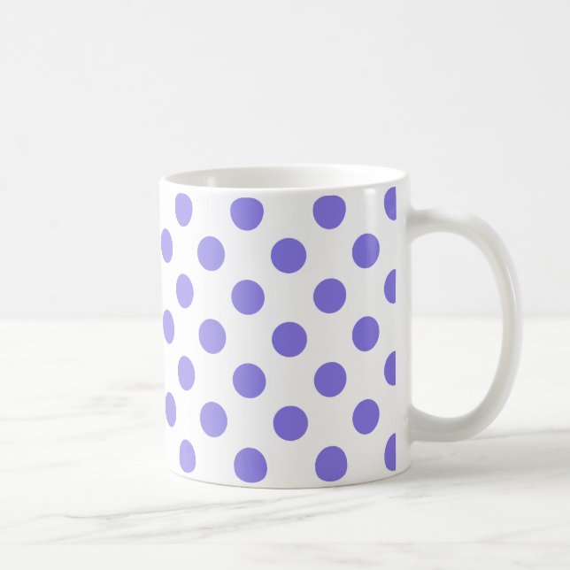 Periwinkle polka dots coffee mug (Right)