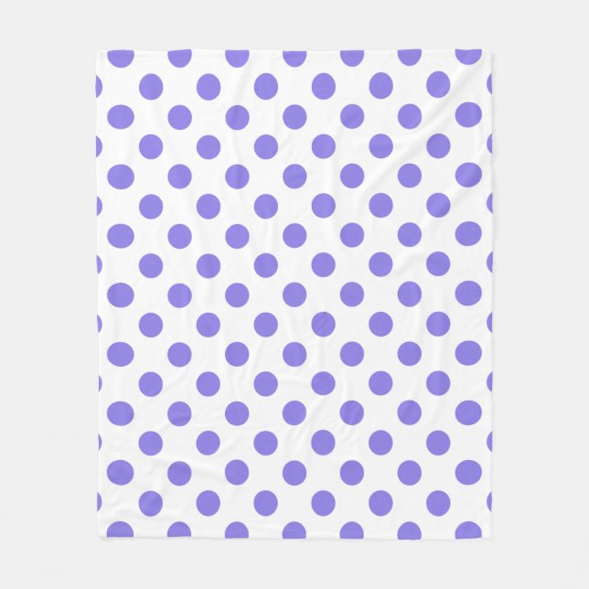 Periwinkle polka dots fleece blanket (Front)