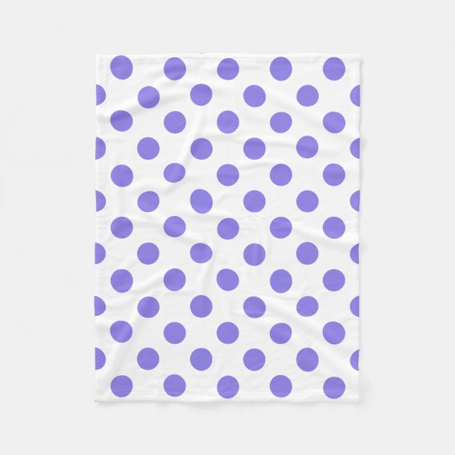 Periwinkle polka dots fleece blanket (Front)