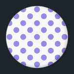 Periwinkle polka dots magnet<br><div class="desc">Periwinkle polka dots on white background</div>