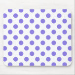 Periwinkle polka dots mouse pad<br><div class="desc">Periwinkle polka dots on white background</div>