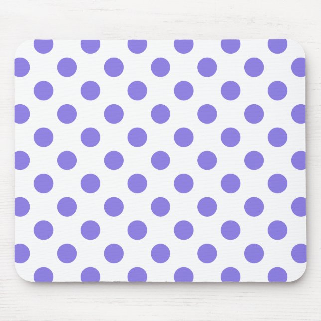 Periwinkle polka dots mouse pad (Front)