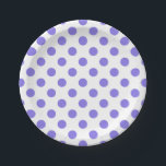 Periwinkle polka dots paper plate<br><div class="desc">Periwinkle polka dots on white background</div>