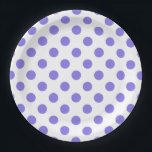 Periwinkle polka dots paper plate<br><div class="desc">Periwinkle polka dots on white background</div>