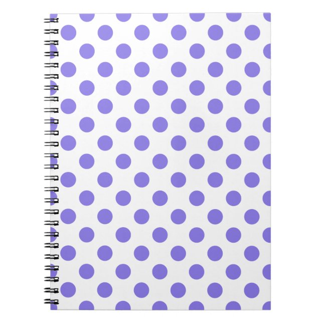 Periwinkle polka dots spiral notebook (Front)