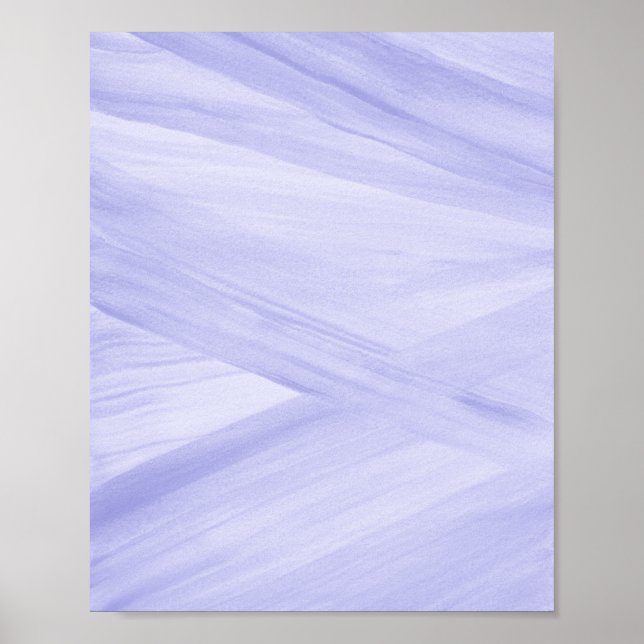 Periwinkle Purple Abstract Lines Brushstrokes Art Poster (Front)