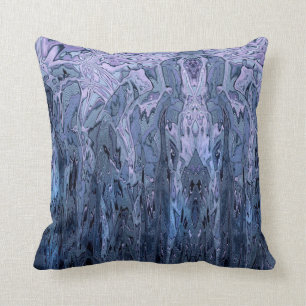 Periwinkle Purple Blue Abstract Art Cushion