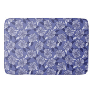 Periwinkle Purple Floral Pattern Bath Mat